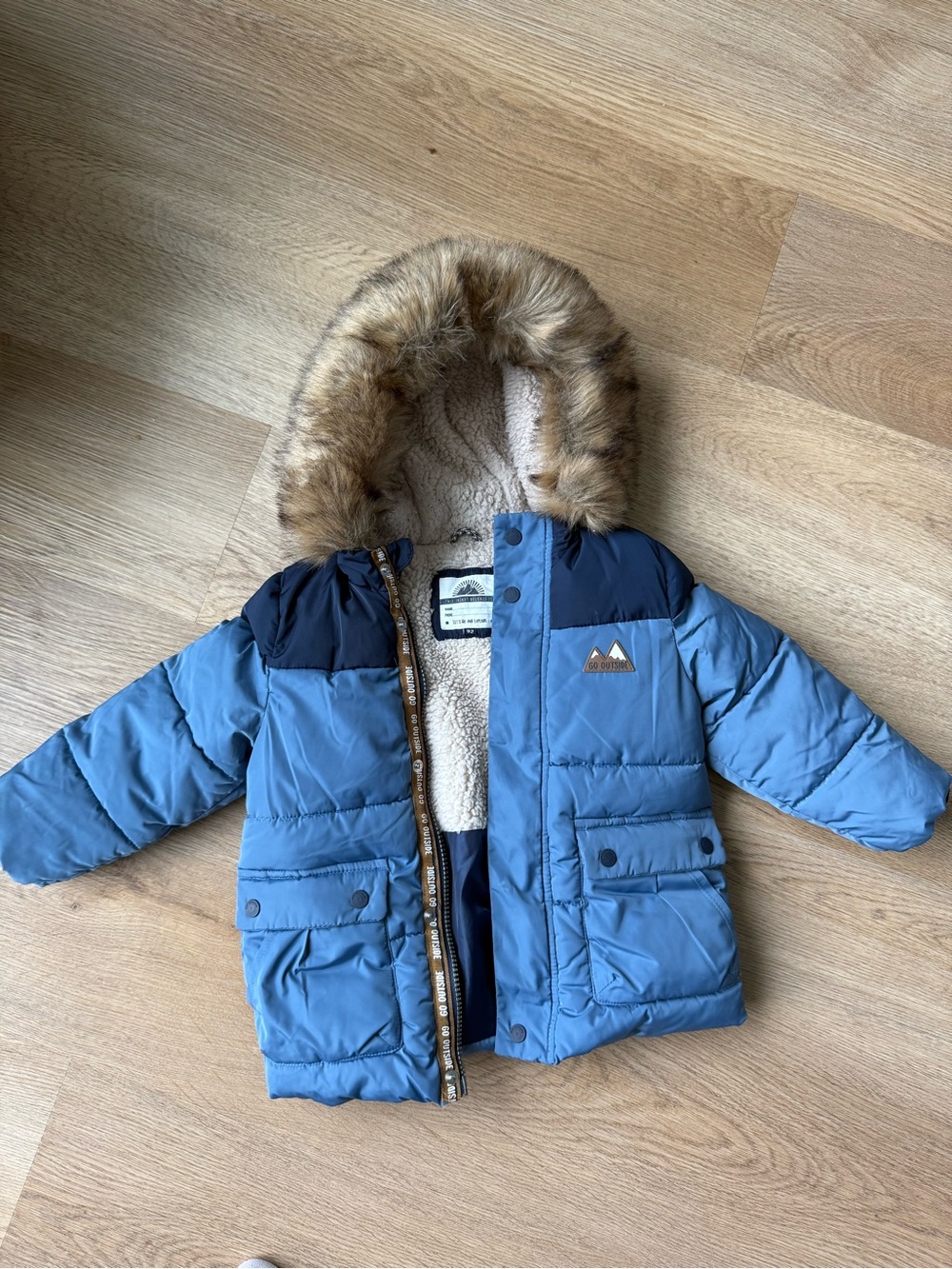 Toddler Boy Winter Puffer Jacket 18-24M | C&A Faux Fur Hood Coat